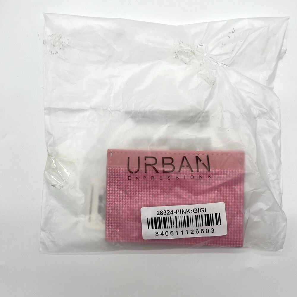 Urban Expressions Gigi Pink Rhinestone Card Holder Wallet, NWT - Picture 6 of 7
